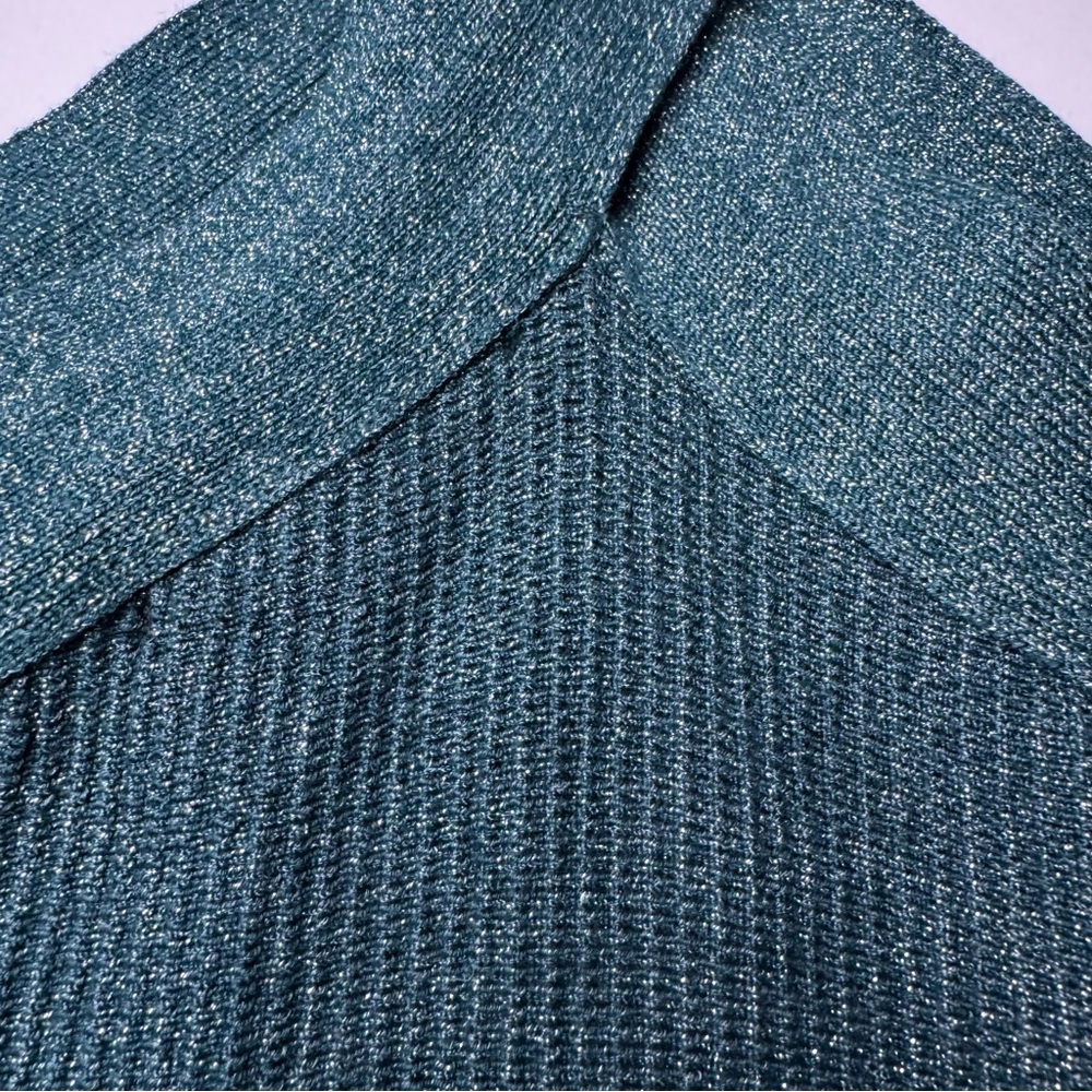 Sincerely Jules Teal Glitter Halter Top Sweater Dress- XS - Picture 3 of 4